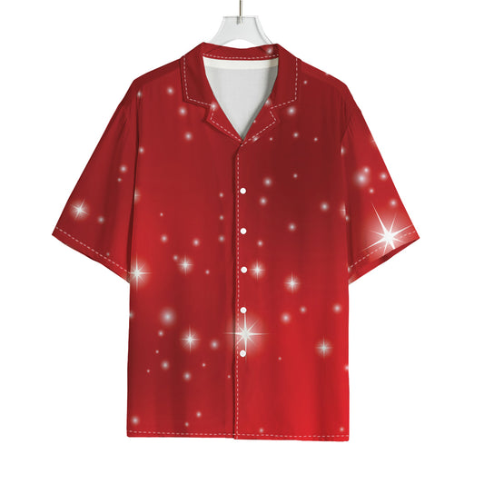 Shiny Sparkle Print Rayon Hawaiian Shirt