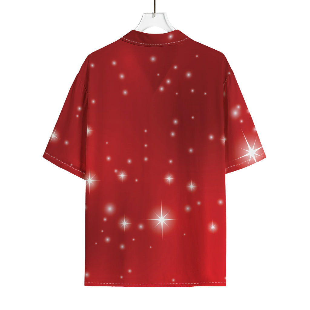 Shiny Sparkle Print Rayon Hawaiian Shirt