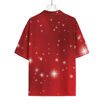 Shiny Sparkle Print Rayon Hawaiian Shirt