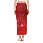 Shiny Sparkle Print Side Slit Maxi Skirt