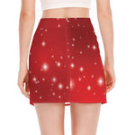 Shiny Sparkle Print Side Slit Mini Skirt