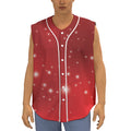 Shiny Sparkle Print Sleeveless Baseball Jersey