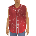 Shiny Sparkle Print Sleeveless Baseball Jersey