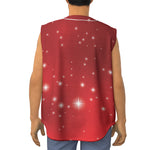 Shiny Sparkle Print Sleeveless Baseball Jersey