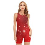 Shiny Sparkle Print Sleeveless One Piece Swimsuit
