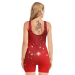 Shiny Sparkle Print Sleeveless One Piece Swimsuit