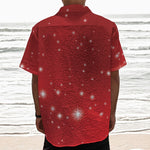 Shiny Sparkle Print Textured Short Sleeve Shirt