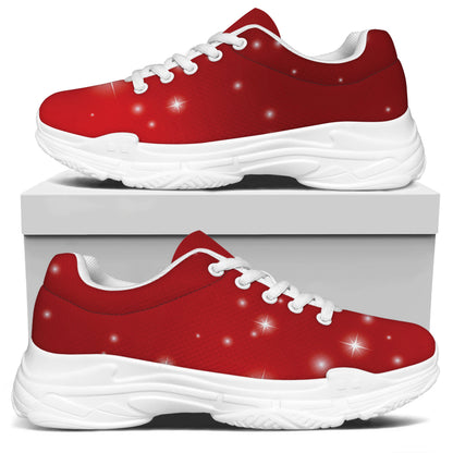 Shiny Sparkle Print White Chunky Shoes
