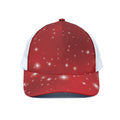 Shiny Sparkle Print White Mesh Trucker Hat