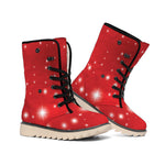 Shiny Sparkle Print Winter Boots