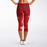 Shiny Sparkle Print Women's Capri Leggings