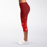 Shiny Sparkle Print Women's Capri Leggings