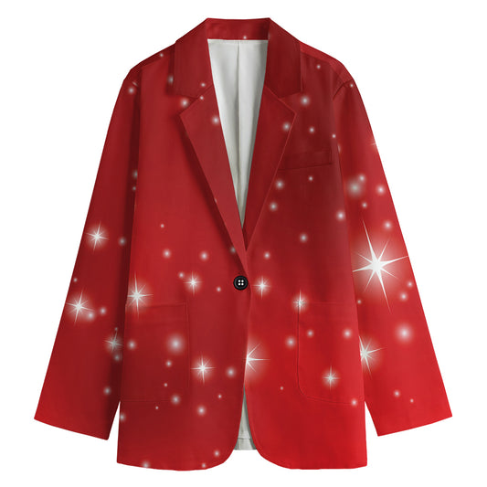 Shiny Sparkle Print Women's Cotton Blazer