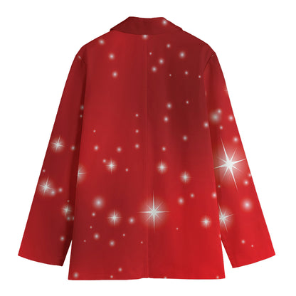 Shiny Sparkle Print Women's Cotton Blazer