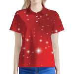 Shiny Sparkle Print Women's Polo Shirt