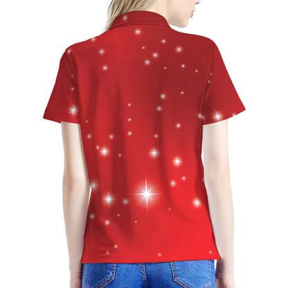 Shiny Sparkle Print Women's Polo Shirt