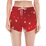 Shiny Sparkle Print Women's Split Running Shorts
