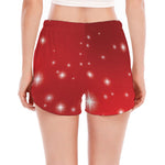 Shiny Sparkle Print Women's Split Running Shorts