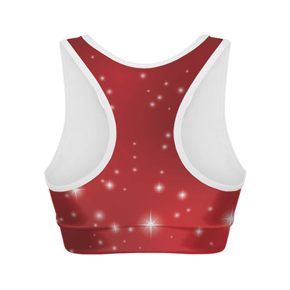 Shiny Sparkle Print Women's Sports Bra