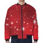 Shiny Sparkle Print Zip Sleeve Bomber Jacket