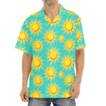 Shiny Sun Pattern Print Aloha Shirt