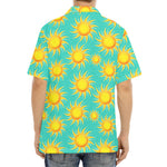 Shiny Sun Pattern Print Aloha Shirt