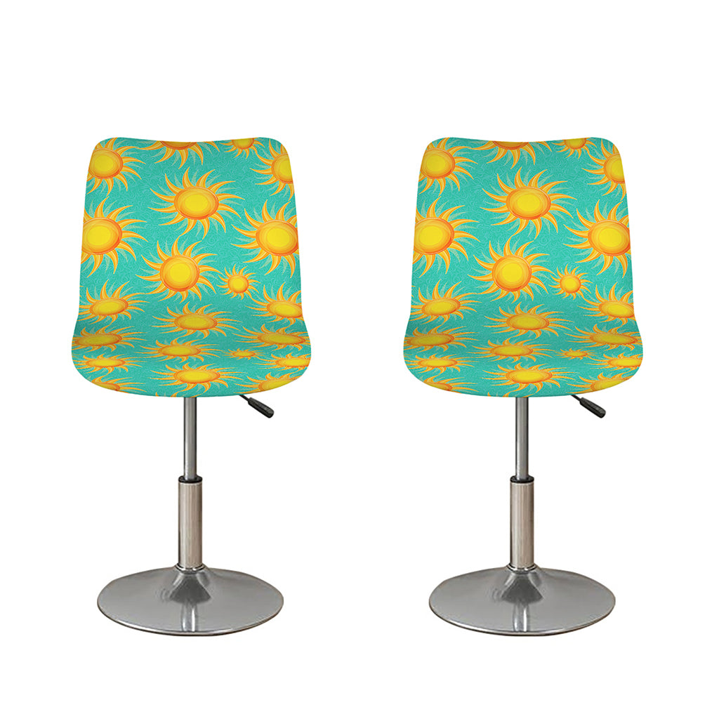 Shiny Sun Pattern Print Bar Stool Covers