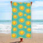 Shiny Sun Pattern Print Beach Towel