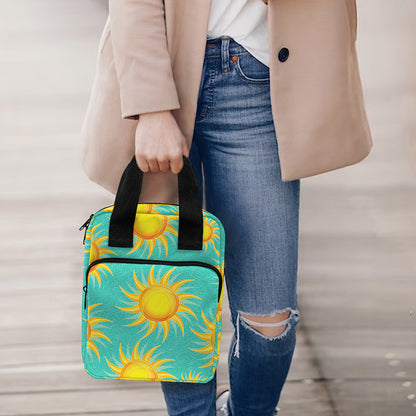Shiny Sun Pattern Print Bible Tote Bag