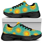 Shiny Sun Pattern Print Black Chunky Shoes