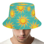 Shiny Sun Pattern Print Bucket Hat
