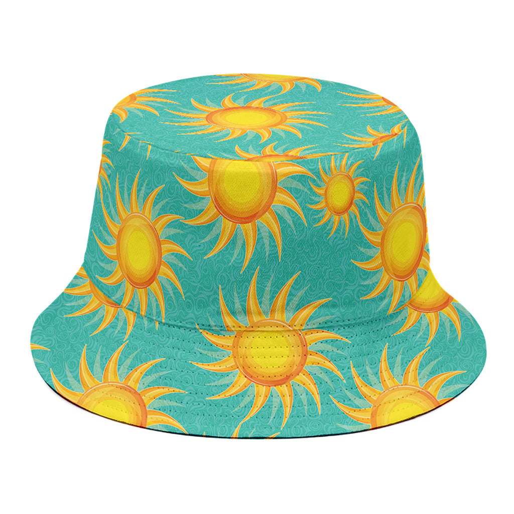 Shiny Sun Pattern Print Bucket Hat