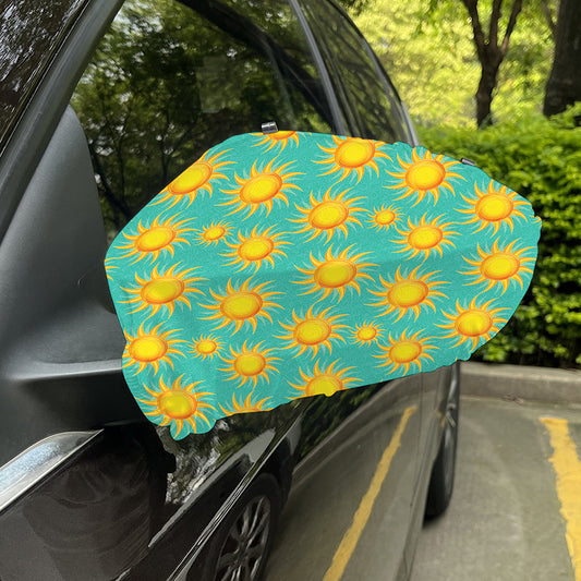 Shiny Sun Pattern Print Car Side Mirror Covers