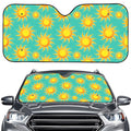 Shiny Sun Pattern Print Car Windshield Sun Shade