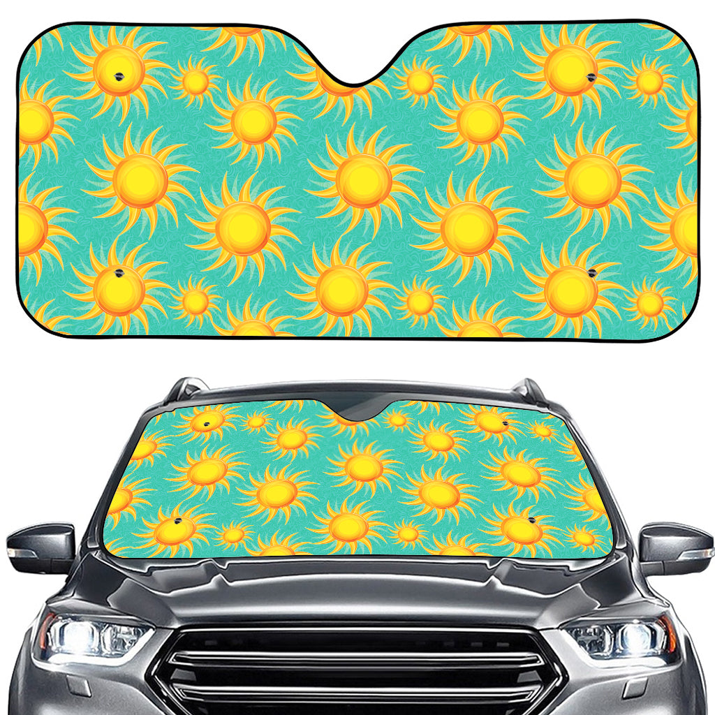 Shiny Sun Pattern Print Car Windshield Sun Shade