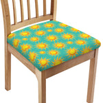 Shiny Sun Pattern Print Chair Cushion Cover