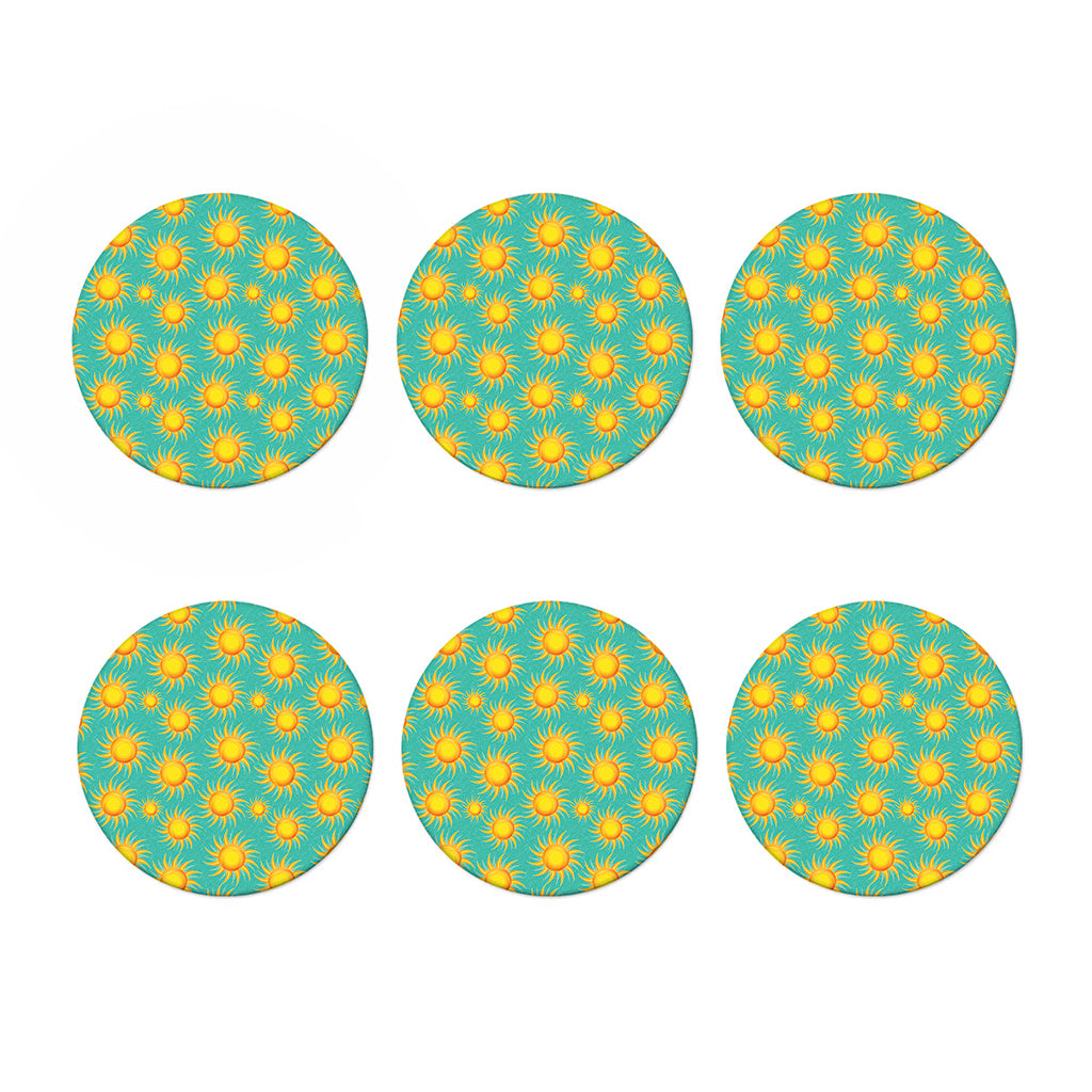 Shiny Sun Pattern Print Coaster Set