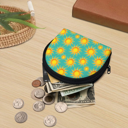Shiny Sun Pattern Print Coin Purse