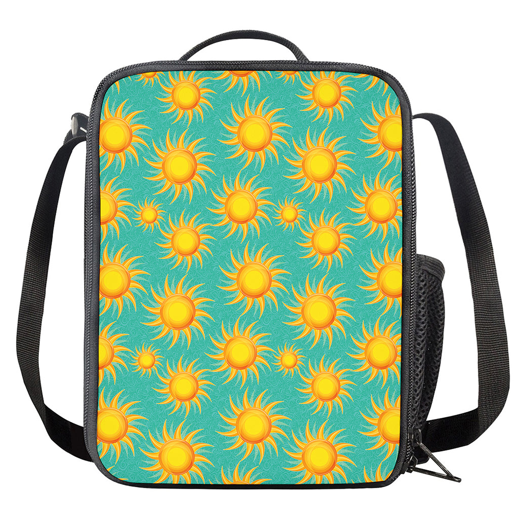 Shiny Sun Pattern Print Crossbody Lunch Bag