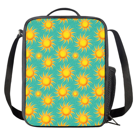 Shiny Sun Pattern Print Crossbody Lunch Bag