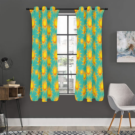 Shiny Sun Pattern Print Curtain