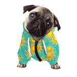 Shiny Sun Pattern Print Dog Zip Up Hoodie