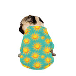 Shiny Sun Pattern Print Dog Zip Up Jacket