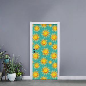 Shiny Sun Pattern Print Door Sticker