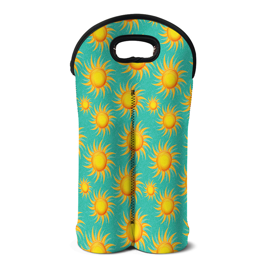 Shiny Sun Pattern Print Double Neoprene Wine Tote