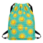 Shiny Sun Pattern Print Drawstring Backpack