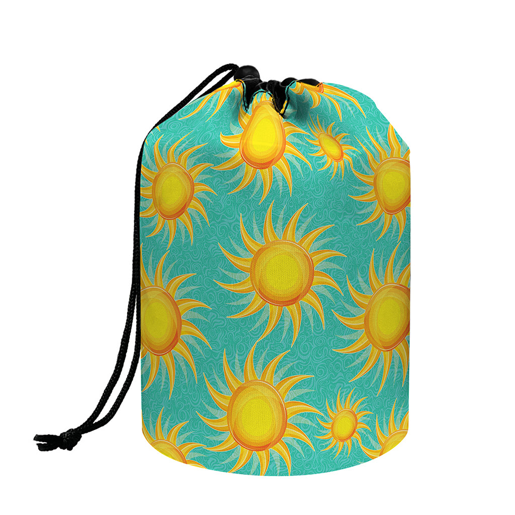 Shiny Sun Pattern Print Drawstring Makeup Bag