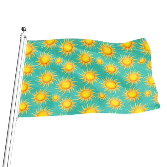 Shiny Sun Pattern Print Flag