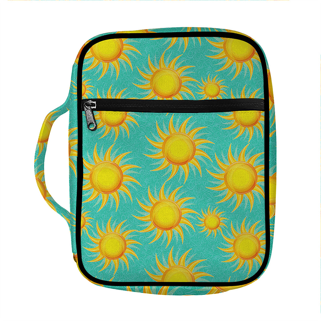 Shiny Sun Pattern Print Front Pocket Bible Bag