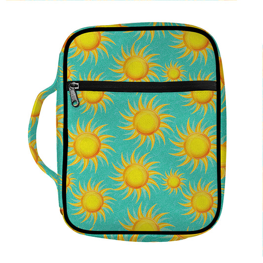 Shiny Sun Pattern Print Front Pocket Bible Bag